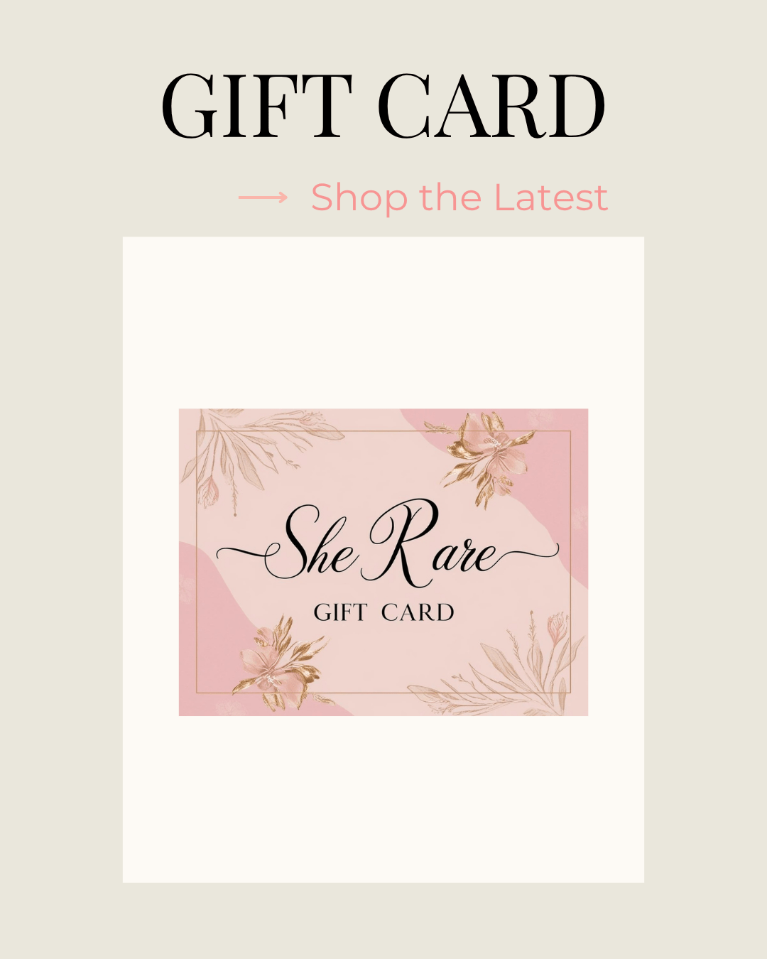 She Rare Digital Gift Card – Instant Style Credit - She Rare