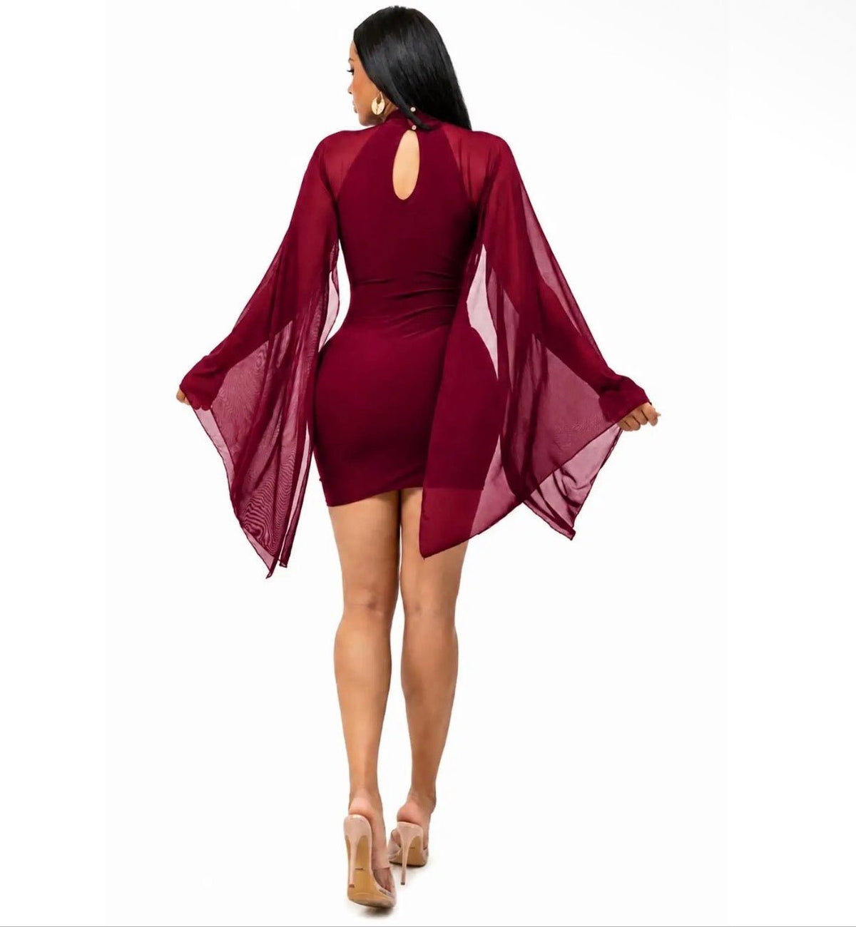 Cape Mini Dress - She Rare Boutique