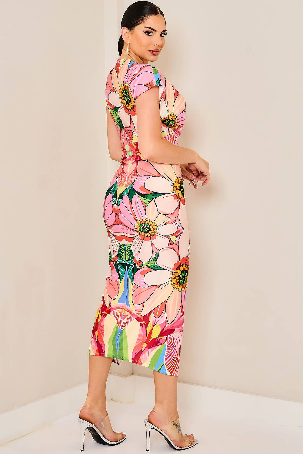 Sassy Romantic Floral Midi Dress - She Rare