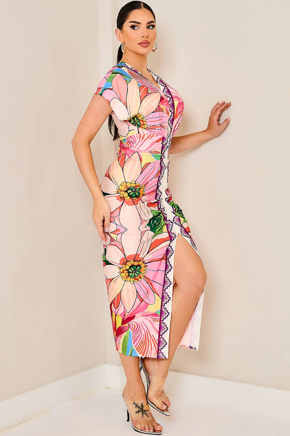 Sassy Romantic Floral Midi Dress - She Rare