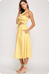 Sunny Days One - Shoulder Bow Midi Dress - She Rare