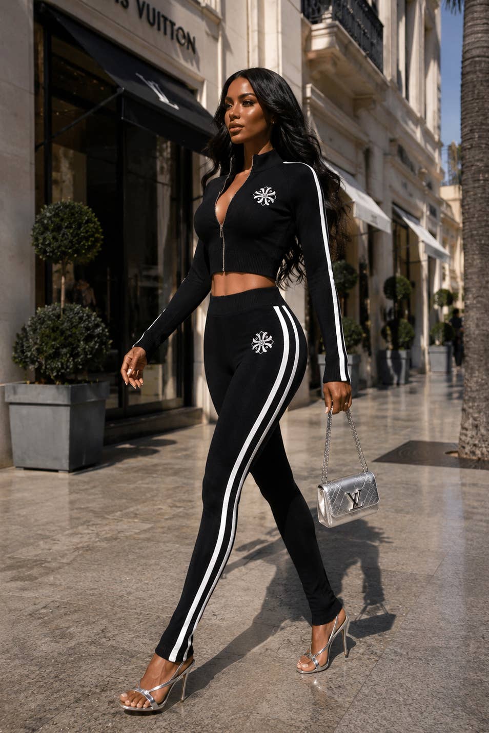 Track Star Knit Set Black