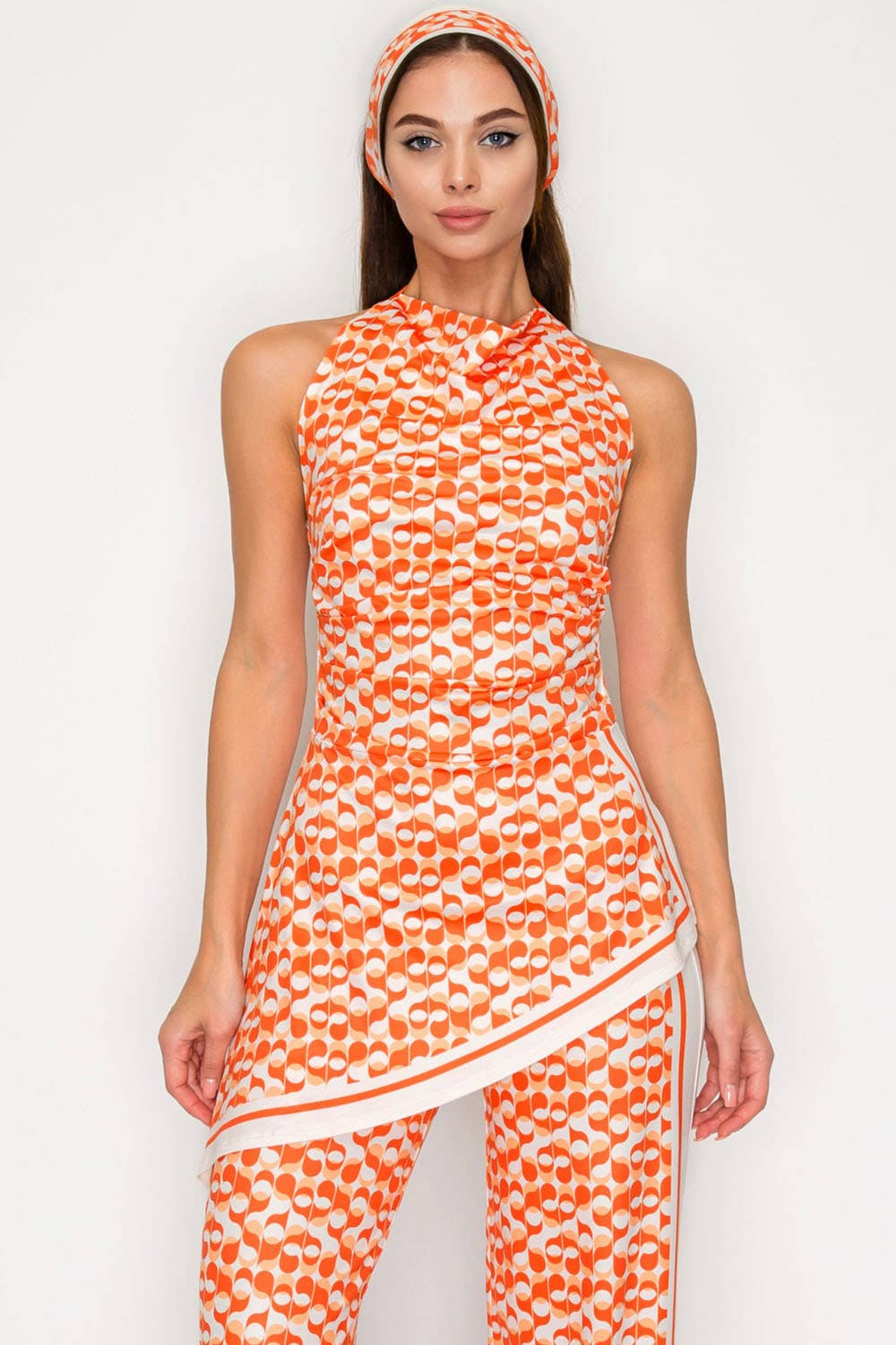 Orange Statement Halter Jumpsuit