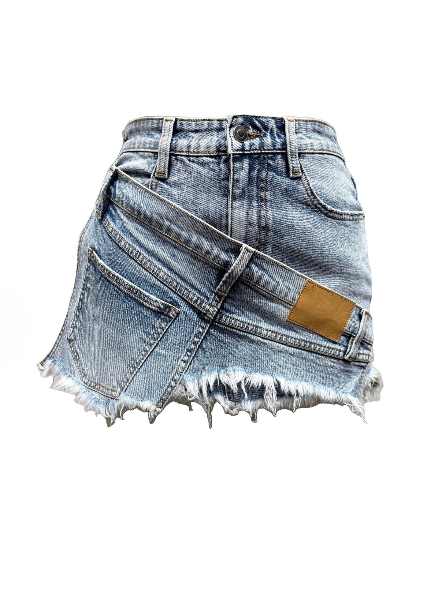 Rebel Wrap Denim Mini Skirt - She Rare Boutique