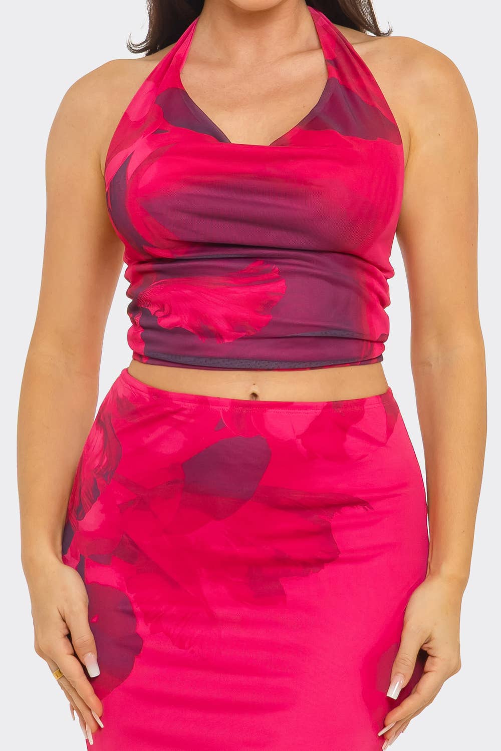 Rose Bloom Mesh Skirt Set - She Rare Boutique