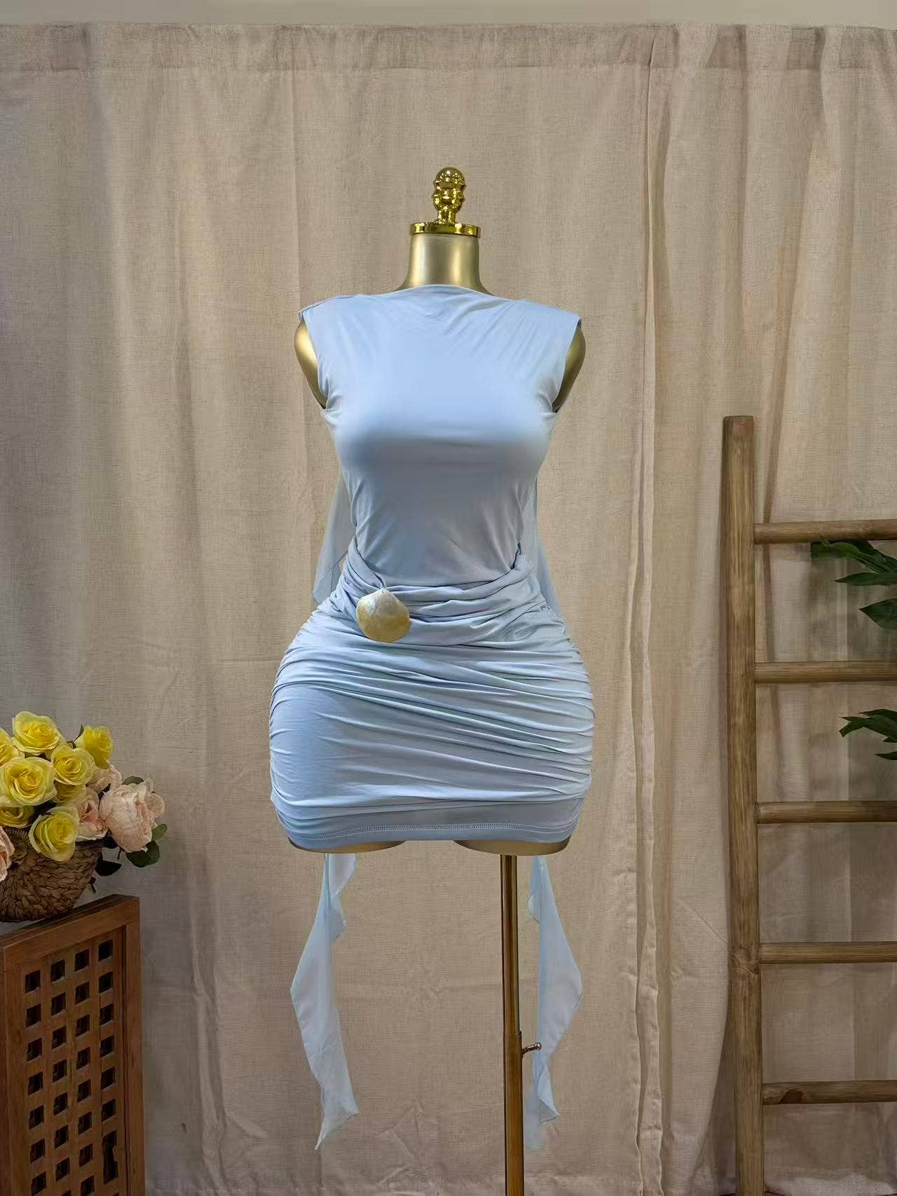 Sky Breeze Draped Mini - She Rare Boutique