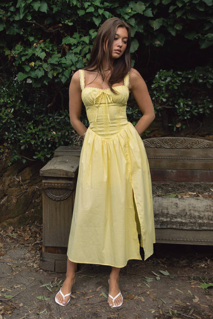 The Honey Lace Corset Maxi Dress