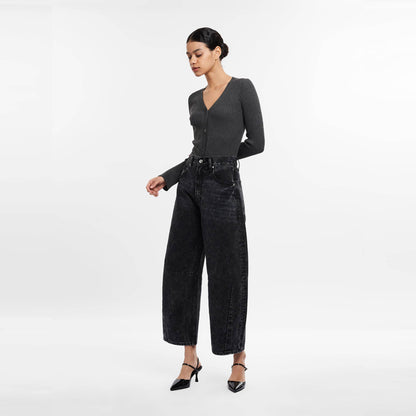 High Waisted Barrell Jeans - She Rare