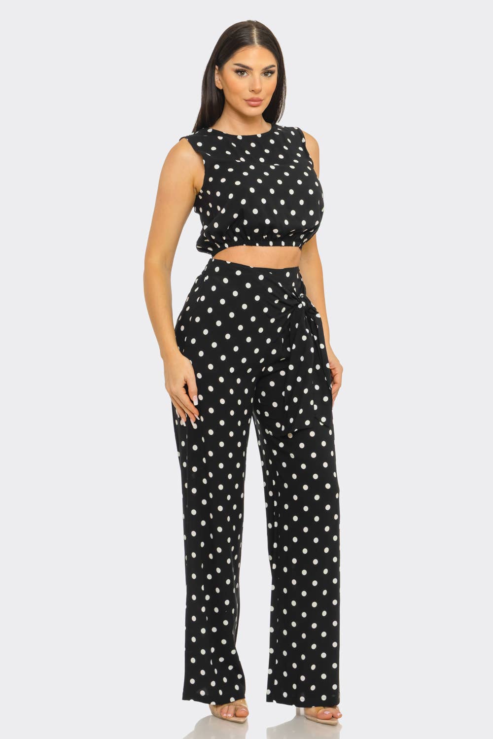 Black Chic Polka Dot Pant Set