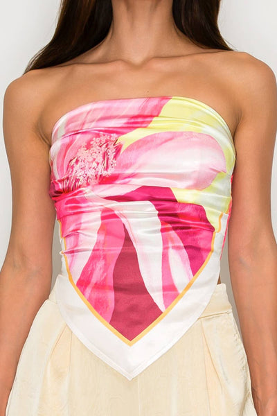 Blush Petal scarf tube top floral strapless top from She Rare Boutique