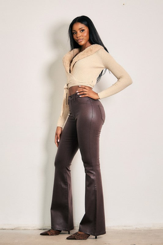 Brown Sugar Coated Boot Cut Jeans