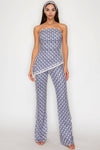 Coastal Print Strapless Jumpsuit - She Rare Boutique