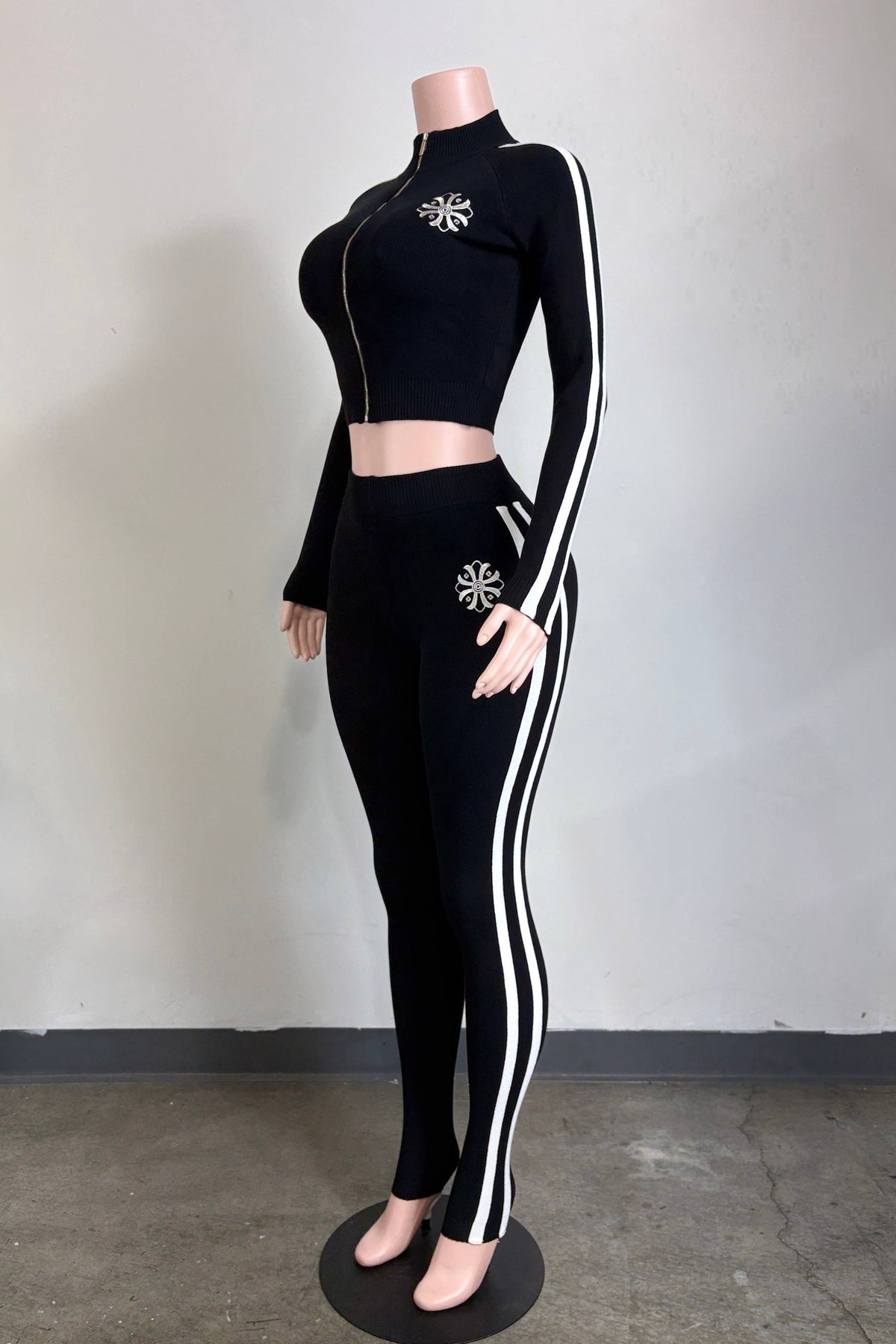 Track Star Knit Set Black