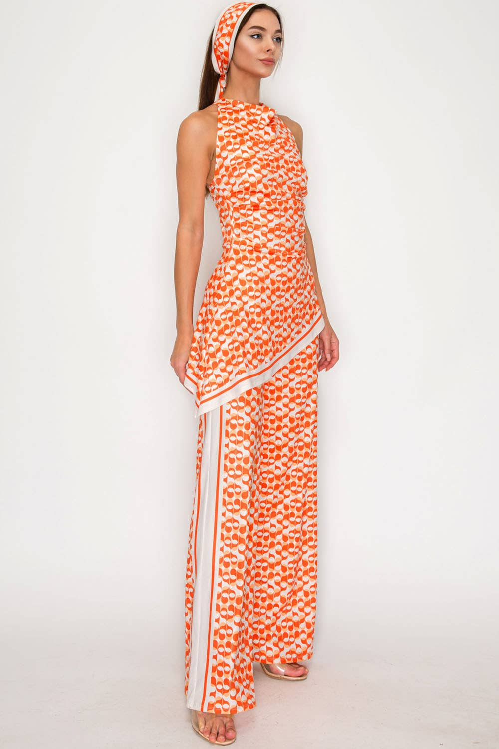 Orange Statement Halter Jumpsuit