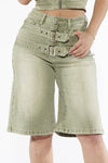 Sage Denim Cargo Shorts - She Rare