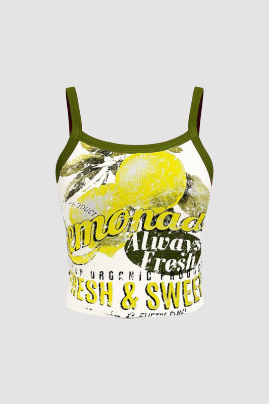 Lemon Squeeze Ringer Crop - She Rare