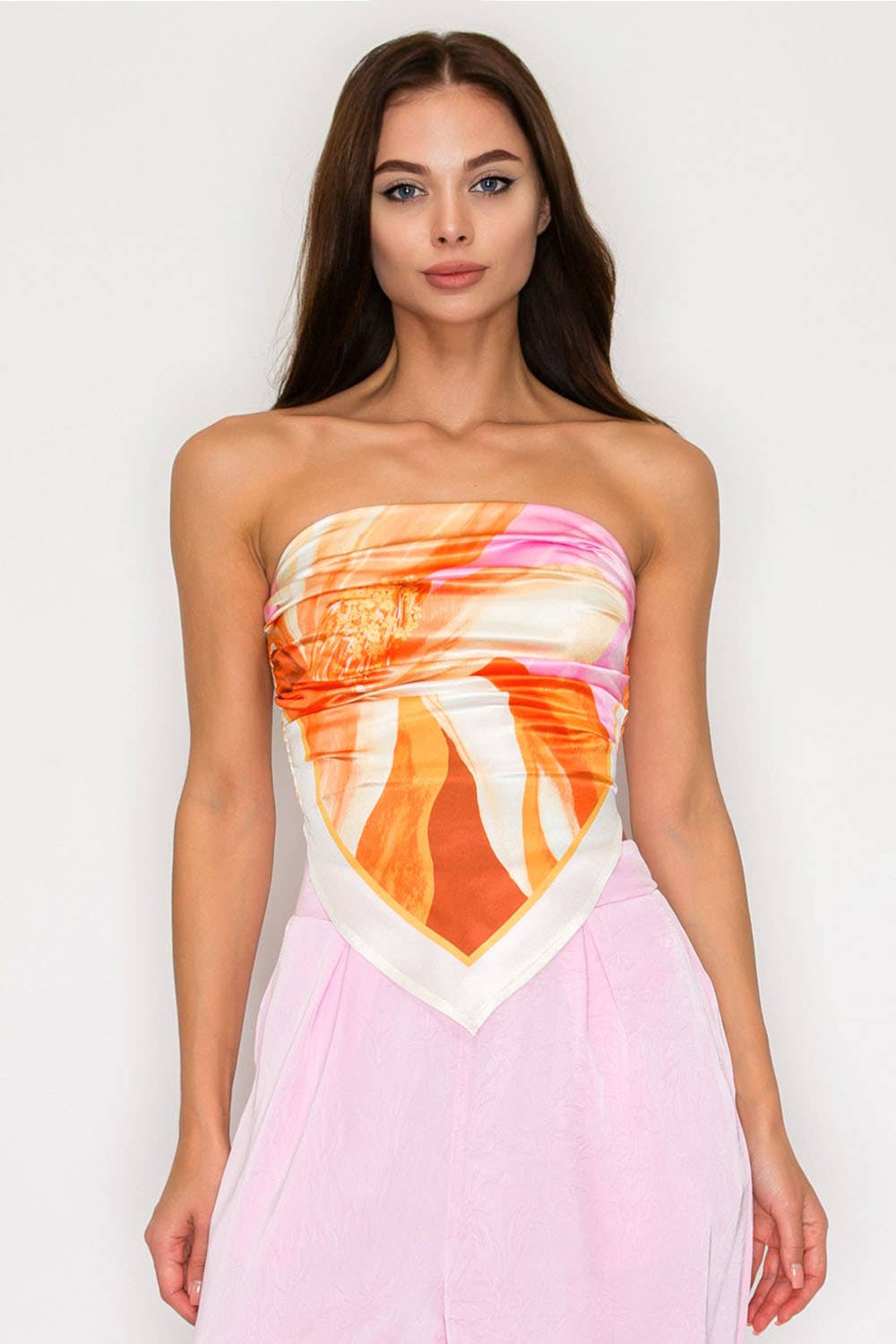 Golden Petal Scarf Tube Top - She Rare Boutique