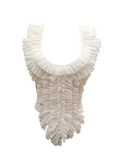 Ivory Ruffle Cascade Top - She Rare Boutique