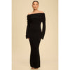 Noir Off-Shoulder Knit Sweater Dress - She Rare Boutique