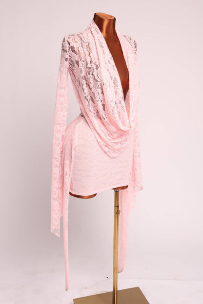 Pink Temptation Lace Mini Dress - She Rare Boutique
