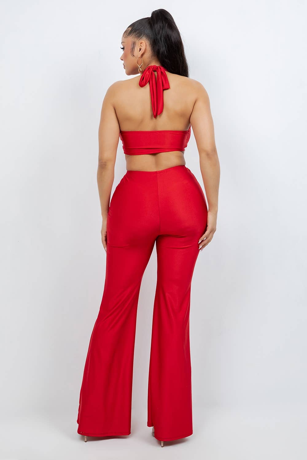 Red Alert Halter Jumpsuit - She Rare Boutique