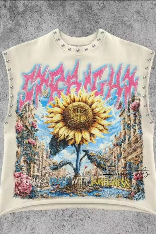 Sunflower Rebel Stud Tee - She Rare Boutique