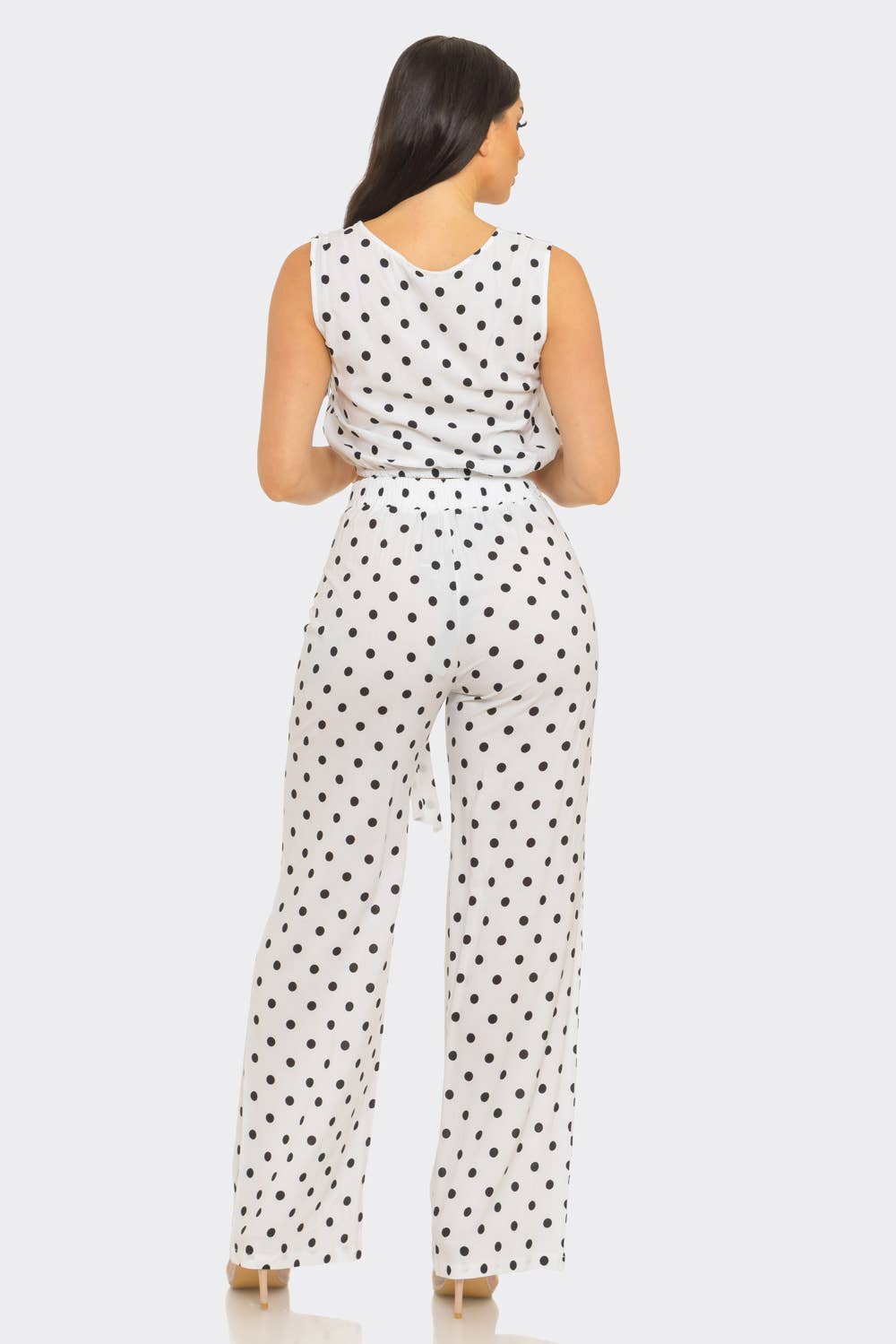 White Chic Polka Dot Pant Set - She Rare Boutique