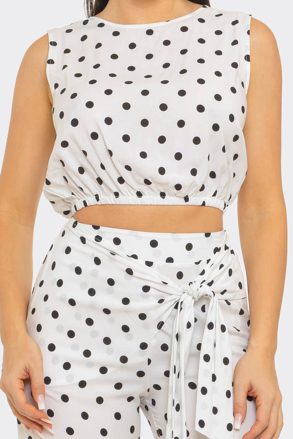 White Chic Polka Dot Pant Set - She Rare Boutique