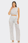 White Chic Polka Dot Pant Set - She Rare Boutique