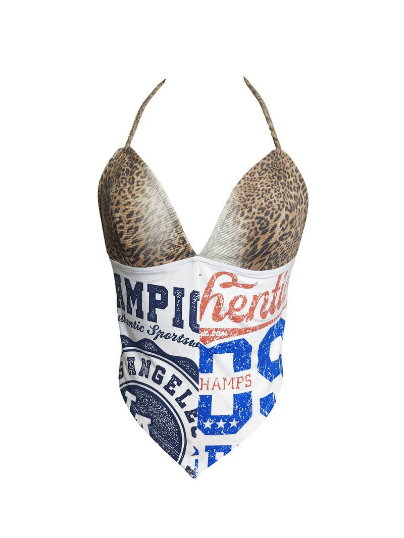 Women’s graphic corset halter top from She Rare Boutique